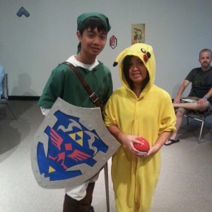 Link from Legend of Zelda and Pikachu from Pokemon.